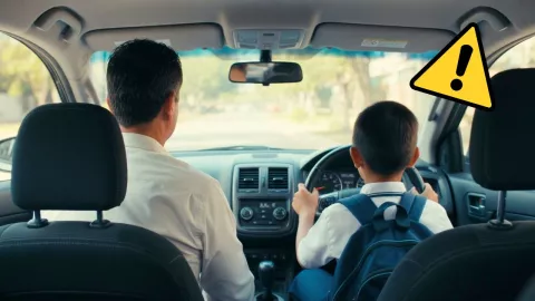 Los menores deben viajar en los asientos traseros por seguridad