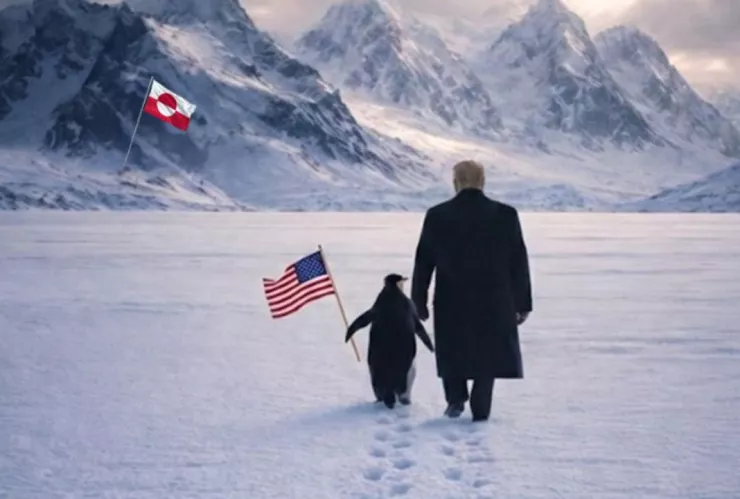 Donald Trump no desiste de su plan de adquirir Groenlandia; Casa Blanca pública foto “Abraza al pingüino”