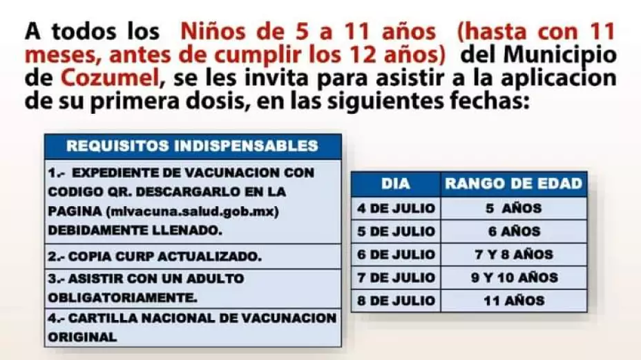 Jornada vacunación contra Covid-19 para niños en Cozumel (2)