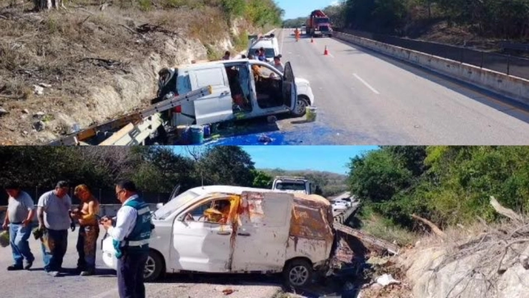 Camioneta de pintura VUELCA sobre la Campeche-Champotón y deja 4 HERIDOS; así fue el fuerte accidente