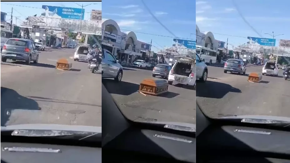 Se cae ataúd con un cuerpo en Culiacán.