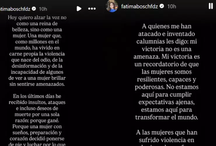 Fatima Bosch responde a insultos.