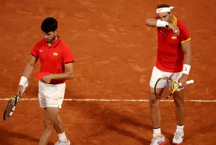 Carlos Alcaraz y Rafael Nadal perdieron en dobles masculinos