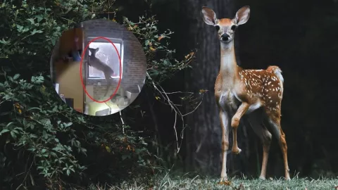 Un venado irrumpió en un salón de belleza en Iowa.