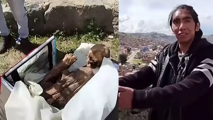 VIDEO Llevaba momia prehispánica en mochila; es su “novia espiritual”