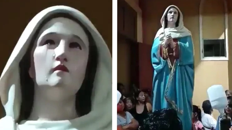 Imagen de Virgen María es captada llorando