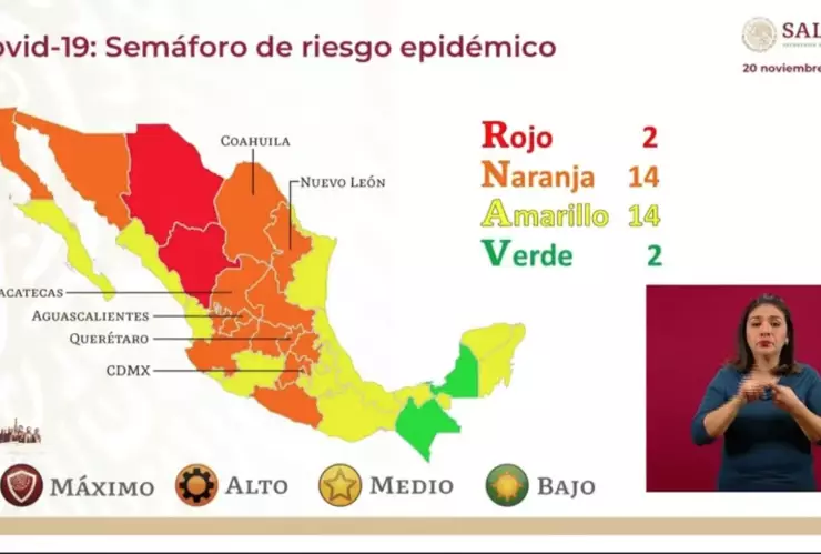 Chiapas pasa a semáforo verde junto a Campeche