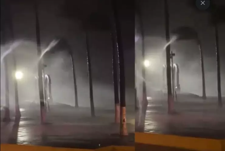 Así se ve la llegada del Huracán Lidia a Puerto Vallarta