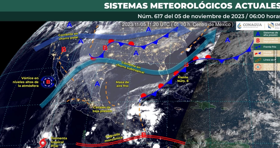 Pronóstico del clima en México 5 noviembre.jpg