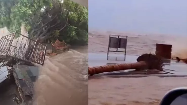 Video Toca tierra huracán Norma en La Paz, Baja California Sur hoy 21 de octubre 2023