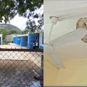 Daños en escuela en Yucatán.