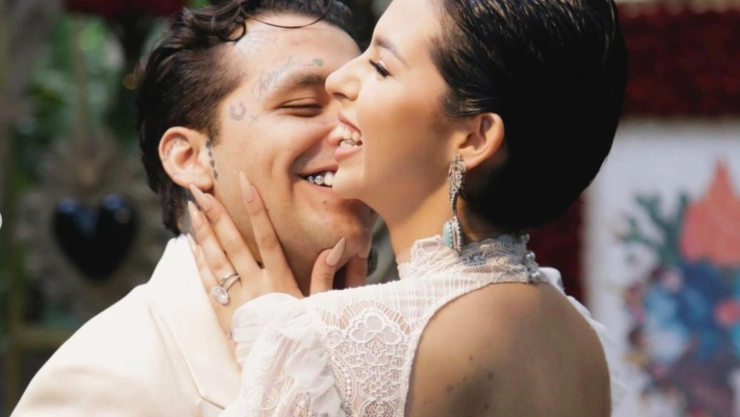 Ángela Aguilar junto a Christian Nodal
