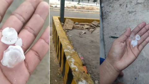(FOTOS) De calor extremo a caída de granizo en Mérida