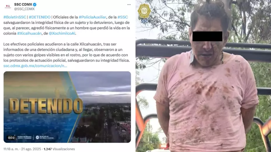 Policía de la CDMX rescató al hombre antes de ser linchado en Xochimilco este jueves 21 de agosto