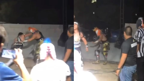 Luchadores derriban barda