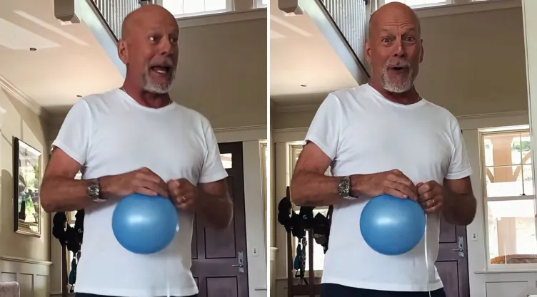 Bruce Willis celebrando cumpleaños
