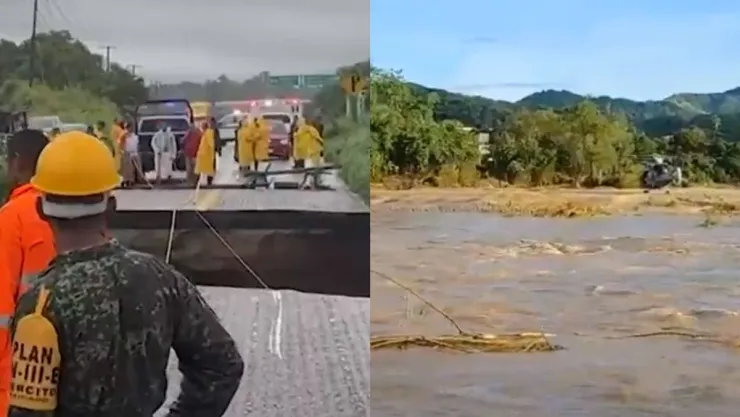 Video Marina salva a familia atrapada en un árbol por tormenta tropical Max en Guerrero
