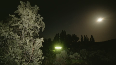 Bright lights at night