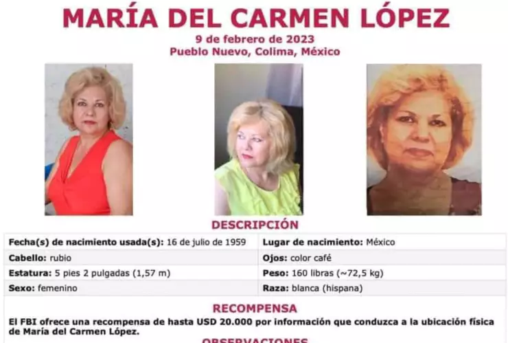 FBI recompensa María del Carmen López Colima.jpg