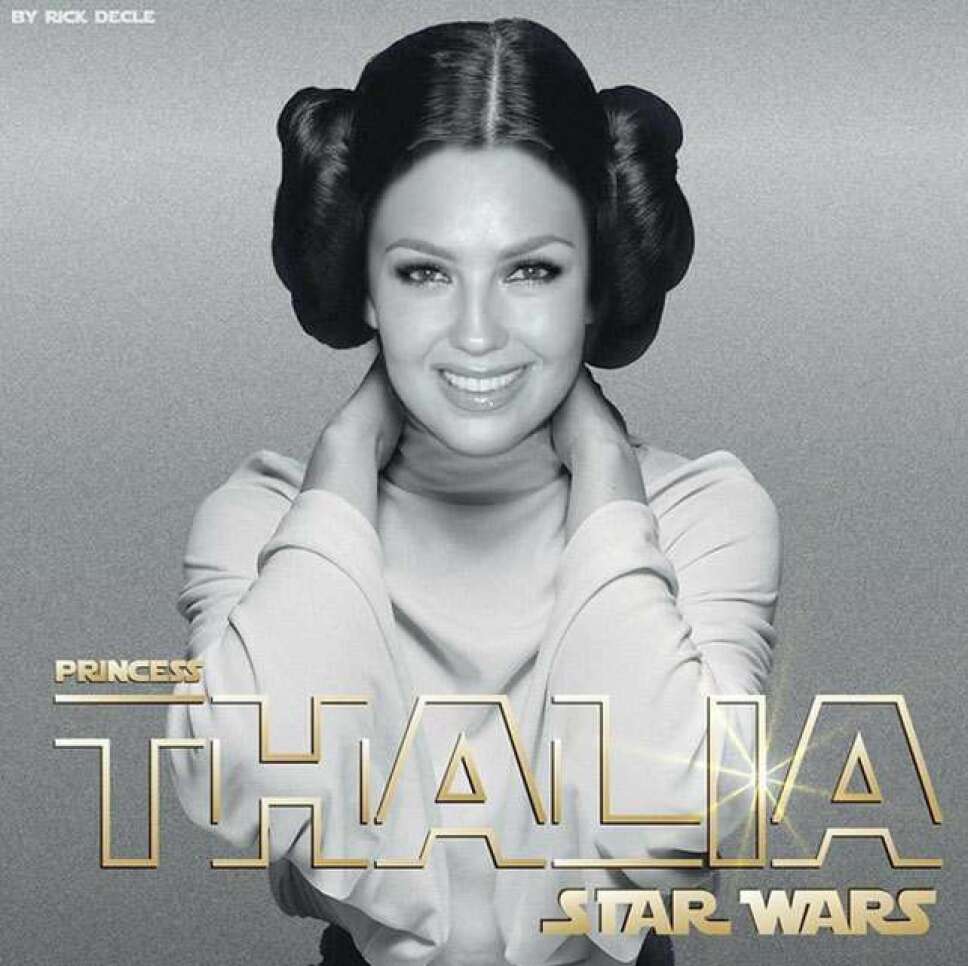 Thalía disfraza de la princesa Leia