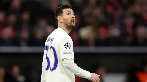 Lionel Messi en la eliminación del PSG en UCL