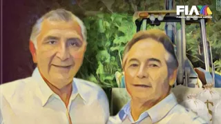 Adán Augusto y Hernán Bermúdez en caricatura con camisa color blanco.
