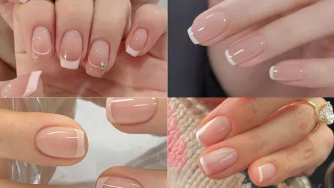 uñas punta francesa para san valentin