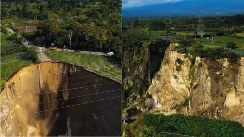 Enorme hundimiento en Indonesia
