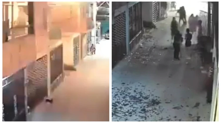 Captan violenta explosión por acumulación de gas en casa de Guanajuato; hay 9 lesionados. En la imagen se muestra el momento del estallido y los daños que provocó la onda expansiva.