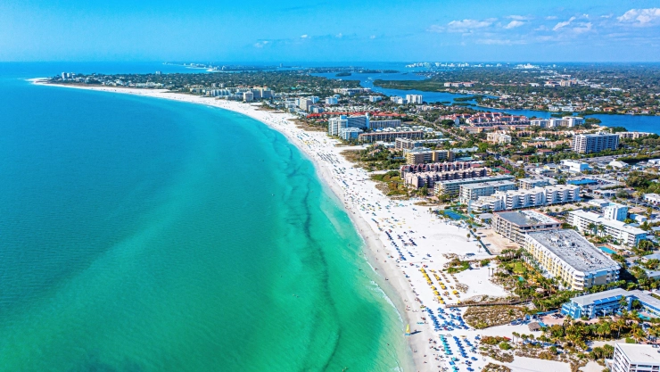 Vista aérea de Siesta Beach, Florida
