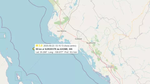 Sismo 3.8 en Ahome, Sinaloa, hoy martes 23 de septiembre