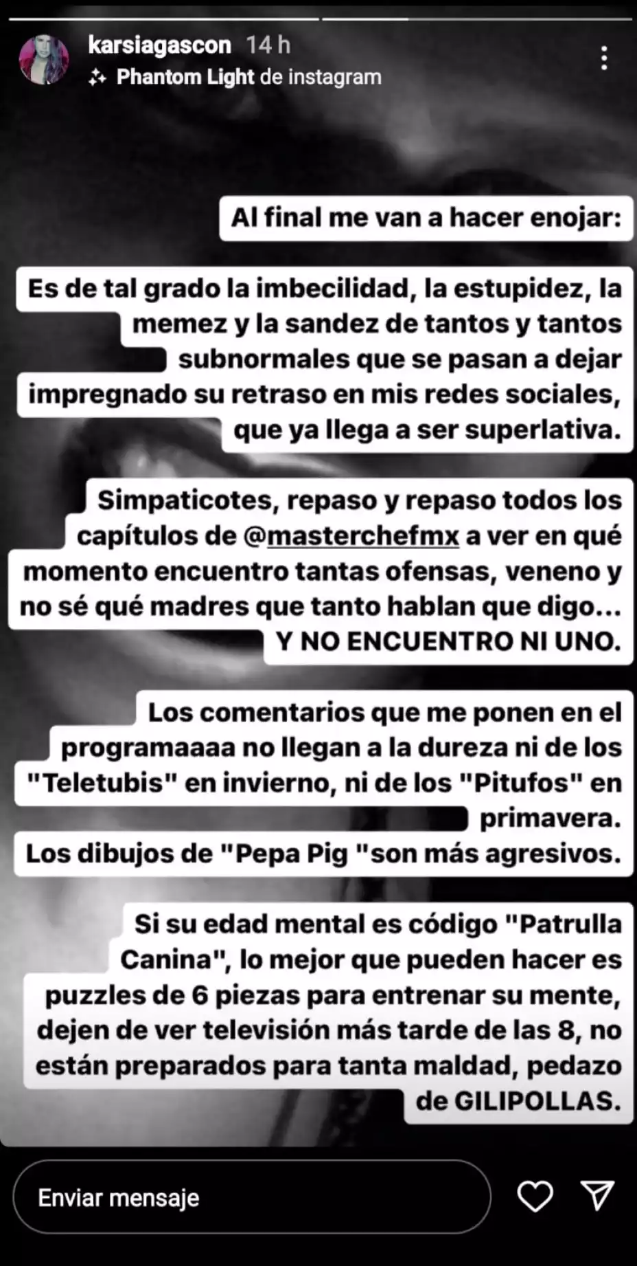 Subnormales Sofía Gascón tacha a sus haters de retrasados mentales.jpg