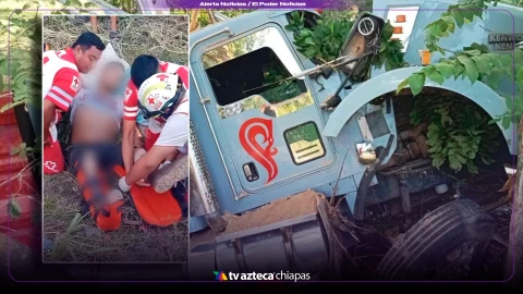 Accidente de trailer en la carretera Benemérito–Palenque deja un herido tras caer a un barranco
