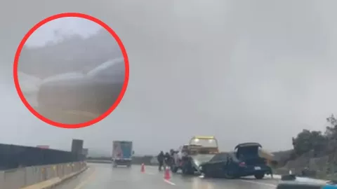 Accidente vehicular a la altura del kilometro 81, antes de La Rumorosa