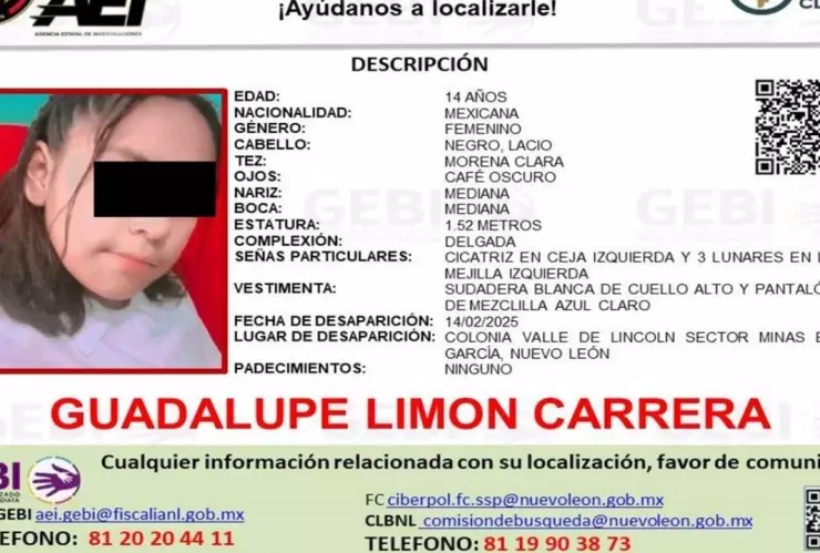 Desaparece joven de 14 años en México