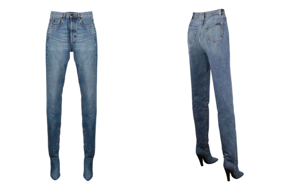 pantboots de mezclilla saint laurent