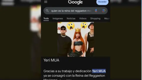 Búsqueda de Yeri MUA en Google