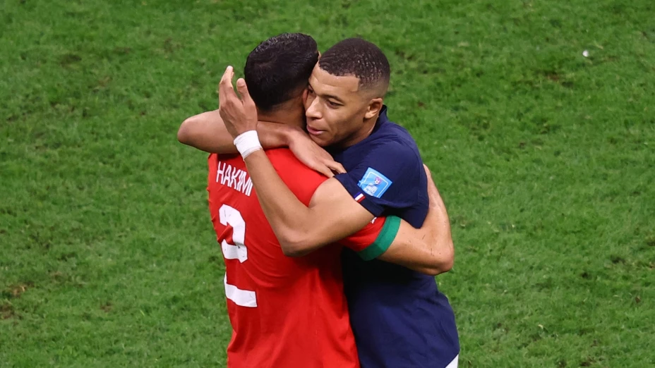 Kylian Mbappé con su amigo Achraf Hakimi