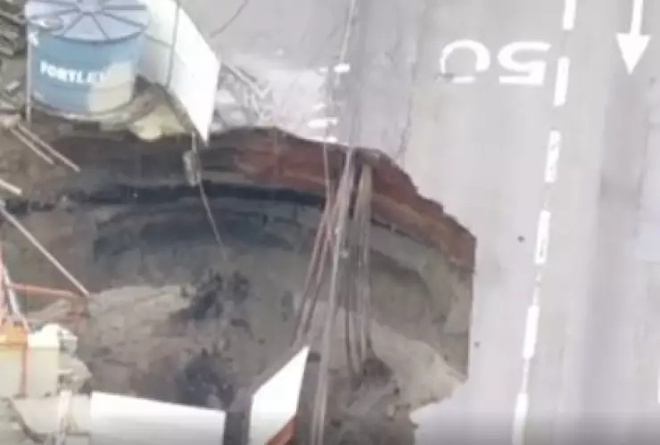 derrumbe autopista sao paulo obra