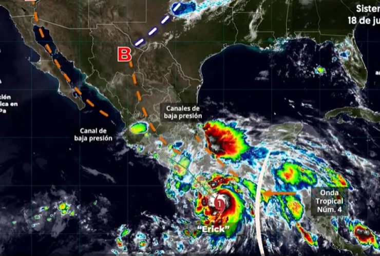 EN VIVO | ‘Erick’ se intensifica a huracán categoría 1; ¿cuál es su trayectoria hoy 18 de junio de 2025?