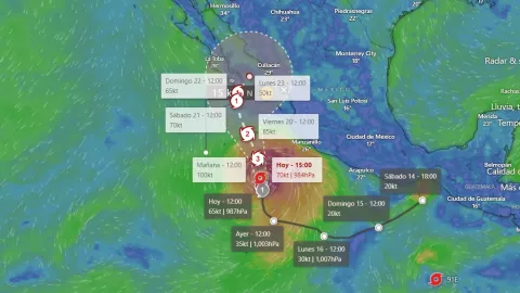 Sigue EN VIVO la trayectoria de la tormenta tropical Norma en México