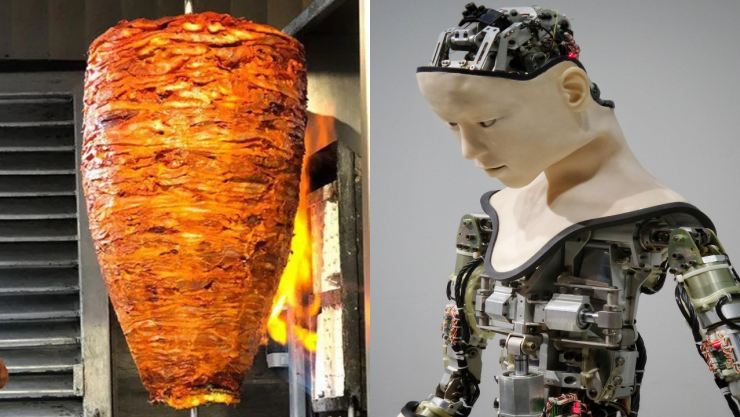 Robot prepara tacos al pastor