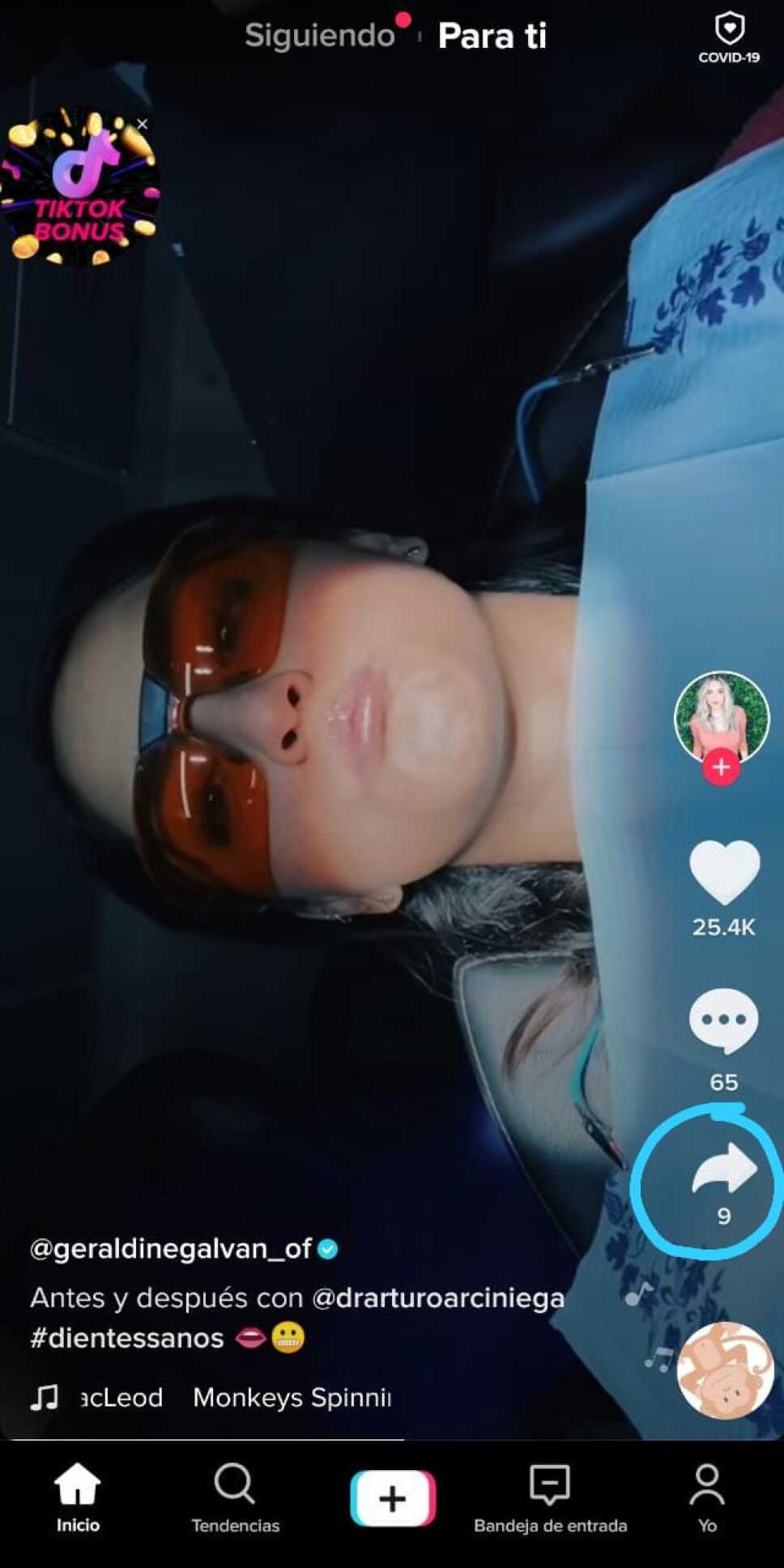 Elige la fecha de “compartir” ubicada en la columna derecha