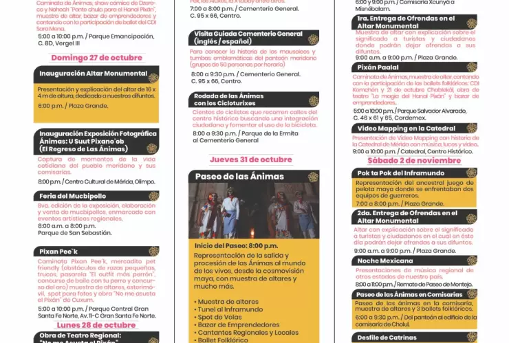 Este es el PROGRAMA del Festival de las Ánimas 2024 en Mérida