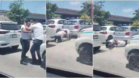 Video en el que se observa el momento en el que dos taxistas de Playa del Carmen pelean