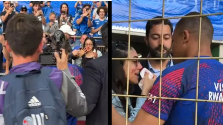 Video Golpea Kylian Mbappé a aficionado con balonazo en la nariz