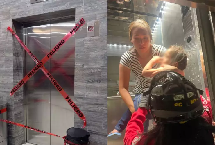 ¡Terror! Mamá e hija quedan atrapadas en el elevador de un hotel