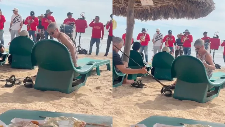 ¡No soportaron! Pareja de extranjeros se molestan por la música de banda en Mazatlán