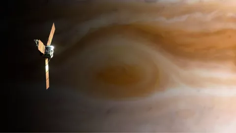 satélite viajando en el universo