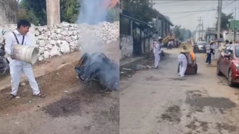 Participaban en el Desfile del 20 de noviembre y su triciclo se INCENDIÓ; así fue como evitaron una tragedia